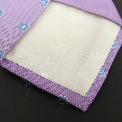 【中古】ブルックスブラザーズ Brooks Brothers Makers and Merchants シルク 花小紋柄ネクタイ ライトパープルxライトブルー【 状態ランクB 】【 メンズ 】