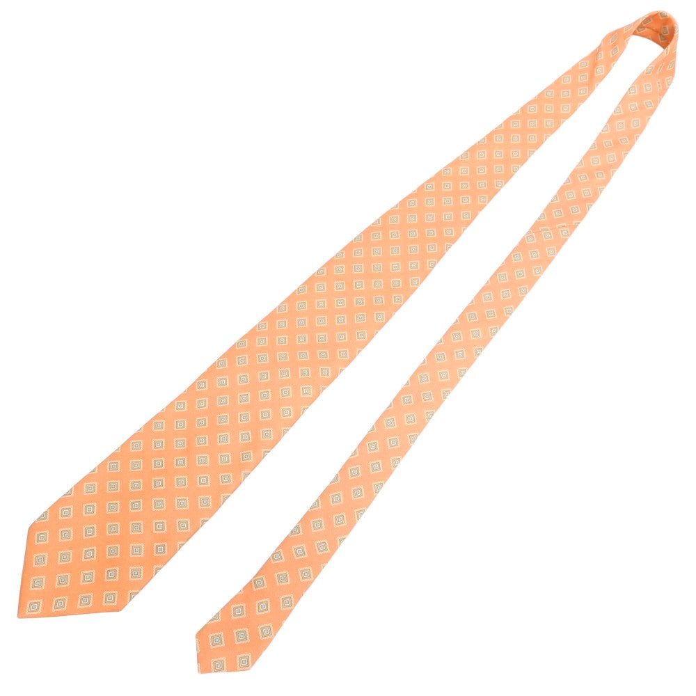 【中古】ブルックスブラザーズ Brooks Brothers Makers and Merchants シルク プリント 小紋柄ネクタイ サーモン系【 状態ランクC 】【 メンズ 】