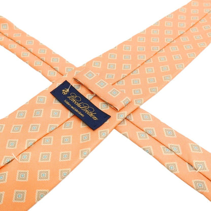 【中古】ブルックスブラザーズ Brooks Brothers Makers and Merchants シルク プリント 小紋柄ネクタイ サーモン系【 状態ランクC 】【 メンズ 】