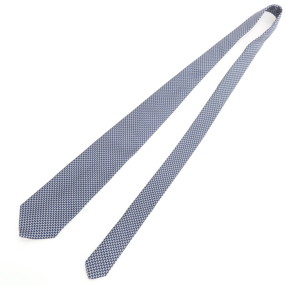 【中古】ブルックスブラザーズ Brooks Brothers Makers and Merchants シルク ネクタイ ネイビーxホワイト【 状態ランクB 】【 メンズ 】