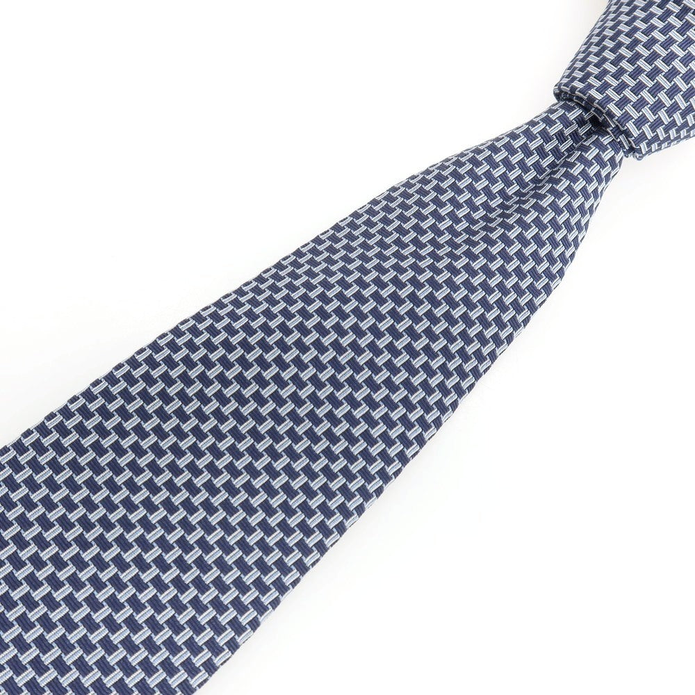 【中古】ブルックスブラザーズ Brooks Brothers Makers and Merchants シルク ネクタイ ネイビーxホワイト【 状態ランクB 】【 メンズ 】