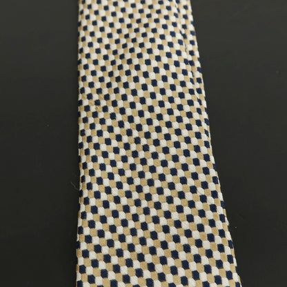 【中古】ブルックスブラザーズ Brooks Brothers MAKERS シルク ネクタイ ベージュxネイビー【 状態ランクC 】【 メンズ 】