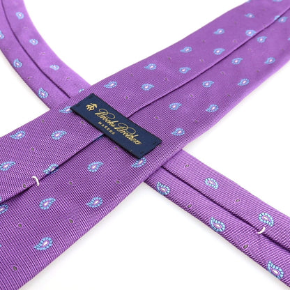 【中古】ブルックスブラザーズ Brooks Brothers MAKERS シルク ペイズリー 小紋柄ネクタイ パープルxライトブルー【 状態ランクB 】【 メンズ 】