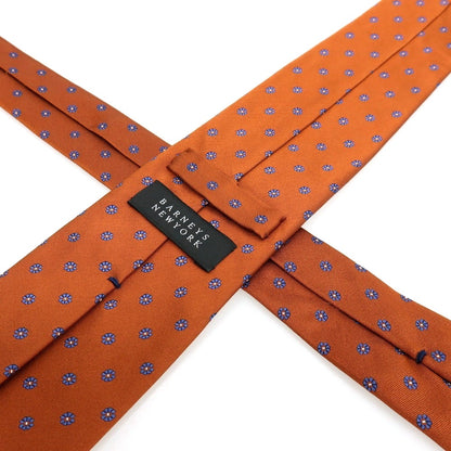 【中古】バーニーズニューヨーク BARNEYS NEWYORK シルク 花小紋柄ネクタイ ブラウンxブルー【 状態ランクB 】【 メンズ 】