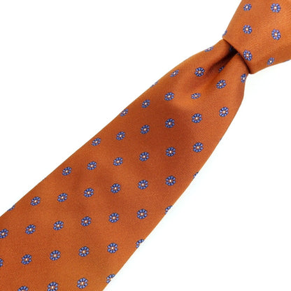 【中古】バーニーズニューヨーク BARNEYS NEWYORK シルク 花小紋柄ネクタイ ブラウンxブルー【 状態ランクB 】【 メンズ 】