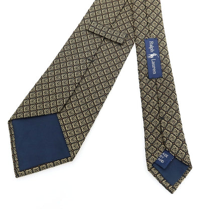 【中古】ラルフローレン RALPH LAUREN シルク 小紋柄ネクタイ ブラックxベージュ【 状態ランクB 】【 メンズ 】