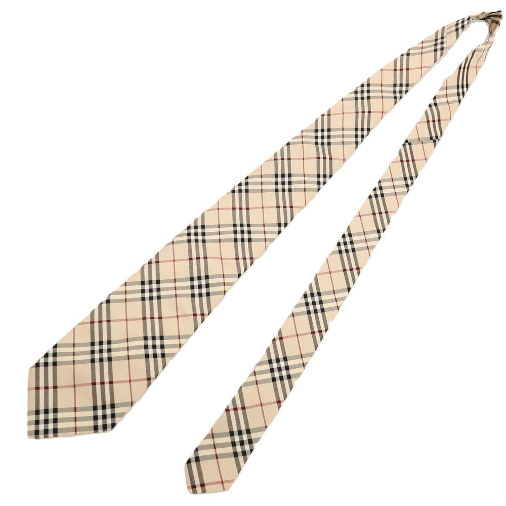 【中古】バーバリーロンドン BURBERRY LONDON シルク チェック柄ネクタイ ライトベージュxブラック【 状態ランクB 】【 メンズ 】