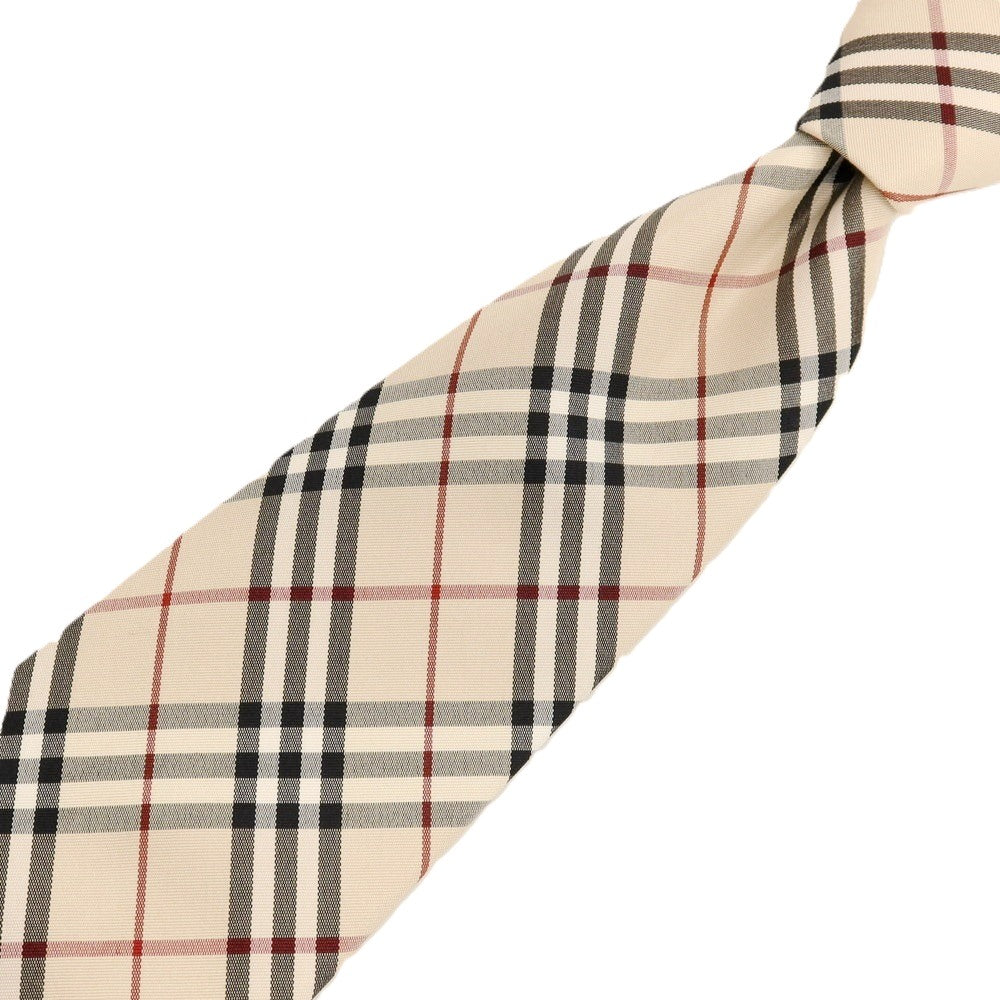 【中古】バーバリーロンドン BURBERRY LONDON シルク チェック柄ネクタイ ライトベージュxブラック【 状態ランクB 】【 メンズ 】