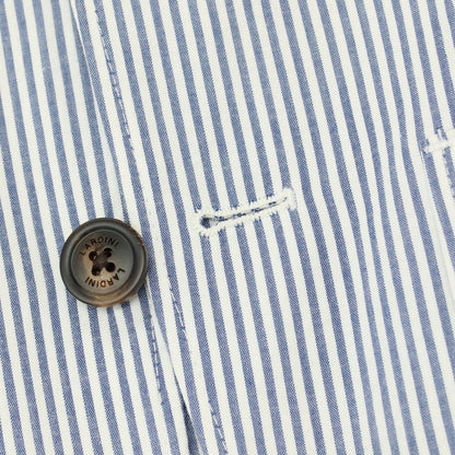 【中古】【未使用】ラルディーニ LARDINI コットン サッカー ストライプ 2B カジュアルジャケット ライトネイビーxホワイト【サイズXS】【 状態ランクS 】【 メンズ 】