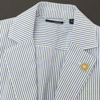 【中古】【未使用】ラルディーニ LARDINI コットン サッカー ストライプ 2B カジュアルジャケット ライトネイビーxホワイト【サイズXS】【 状態ランクS 】【 メンズ 】