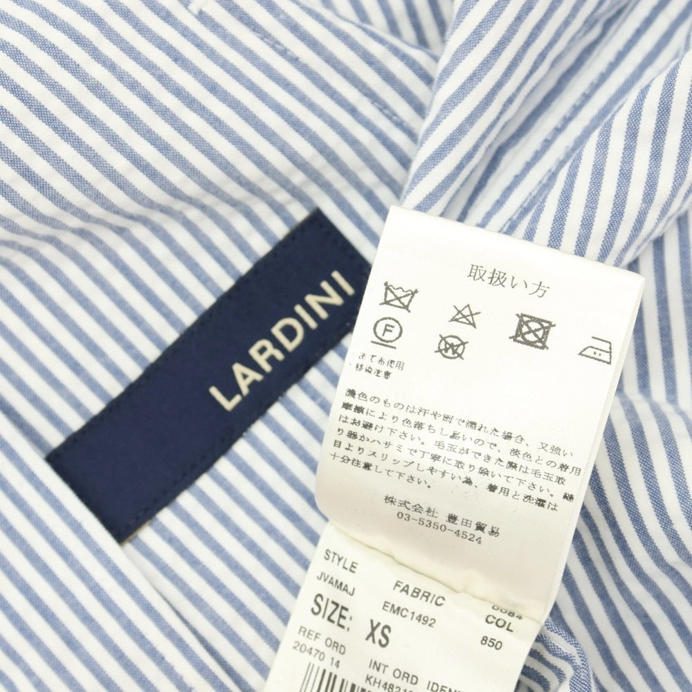 【中古】【未使用】ラルディーニ LARDINI コットン サッカー ストライプ 2B カジュアルジャケット ライトネイビーxホワイト【サイズXS】【 状態ランクS 】【 メンズ 】
