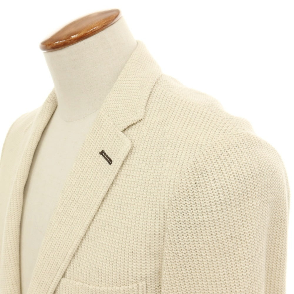 【中古】クラウデッドクローゼット CROWDED CLOSET コットンリネン2B ニットジャケット アイボリー系【サイズ2】【 状態ランクB 】【 メンズ 】