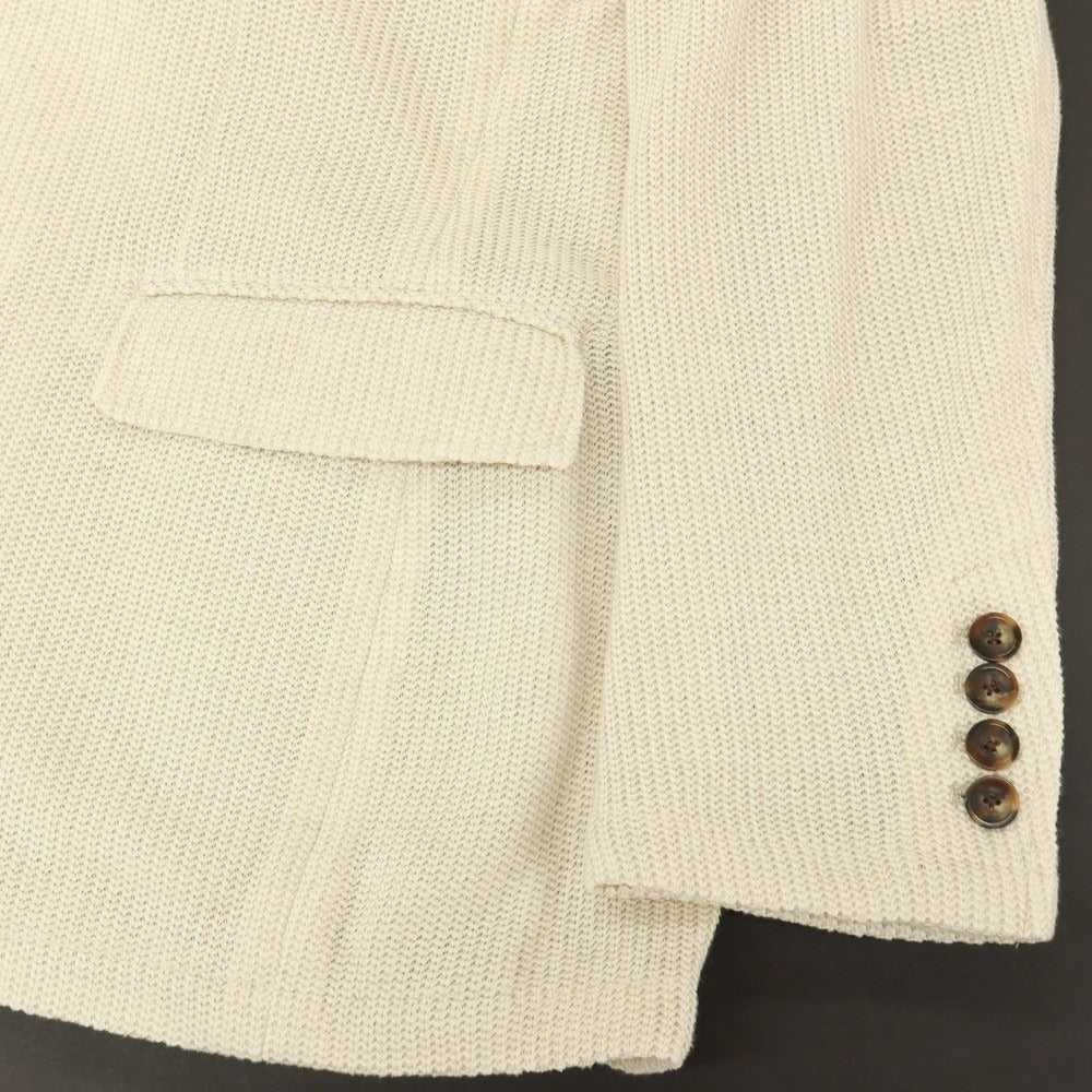 【中古】クラウデッドクローゼット CROWDED CLOSET コットンリネン2B ニットジャケット アイボリー系【サイズ2】【 状態ランクB 】【 メンズ 】
