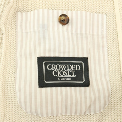 【中古】クラウデッドクローゼット CROWDED CLOSET コットンリネン2B ニットジャケット アイボリー系【サイズ2】【 状態ランクB 】【 メンズ 】