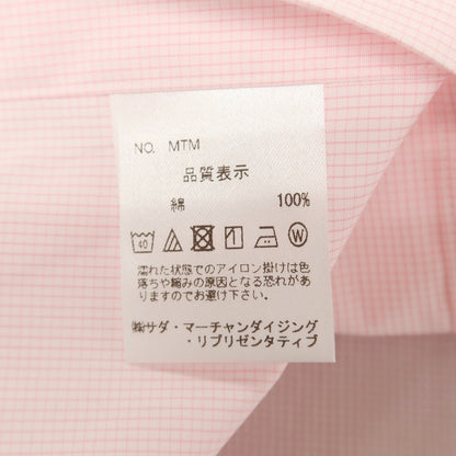 【中古】メイカーズシャツ カマクラ Makers Shirt 鎌倉 コットン チェック ホリゾンタルカラー ドレスシャツ ピンクxホワイト【サイズ表記なし（M位）】【 状態ランクA 】【 メンズ 】