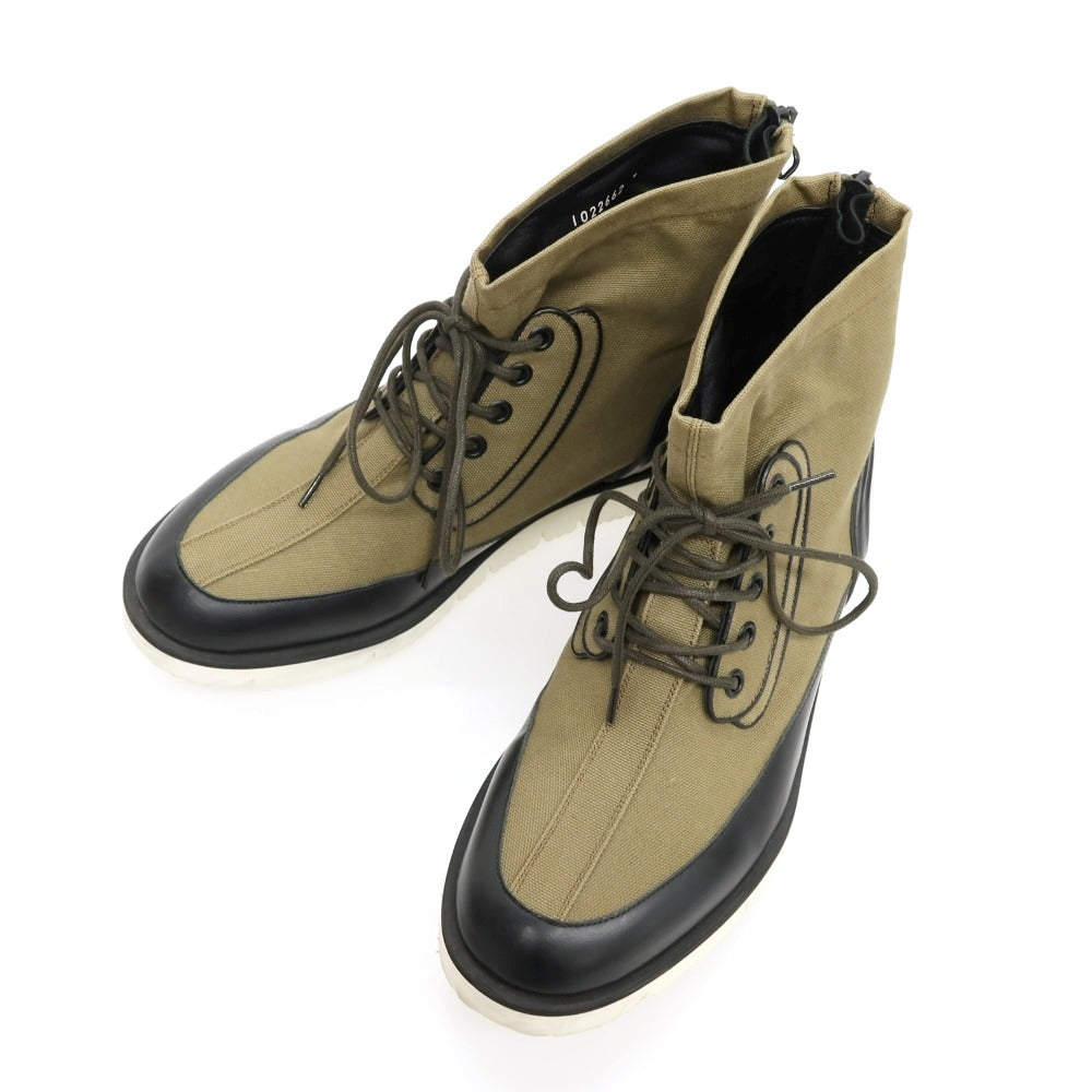 【中古】オーエーエムシー OAMC キャンバス バックジップブーツ カーキxブラック【サイズ7】【 状態ランクB 】【 メンズ 】