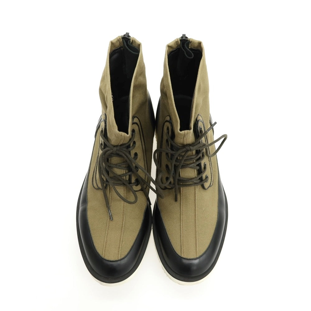 【中古】オーエーエムシー OAMC キャンバス バックジップブーツ カーキxブラック【サイズ7】【 状態ランクB 】【 メンズ 】