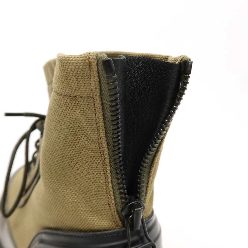 【中古】オーエーエムシー OAMC キャンバス バックジップブーツ カーキxブラック【サイズ7】【 状態ランクB 】【 メンズ 】