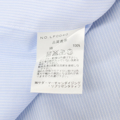 【中古】メイカーズシャツ カマクラ Makers Shirt 鎌倉 ストライプ ダブルカフス クレリック セミワイドカラー ドレスシャツ ライトブルーxホワイト【サイズ40-84】【 状態ランクB 】【 メンズ 】