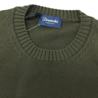 【新品アウトレット】ドルモア DRUMOHR コットン クルーネック プルオーバーニット オリーブグリーン【サイズ46】【 状態ランクN- 】【 メンズ 】