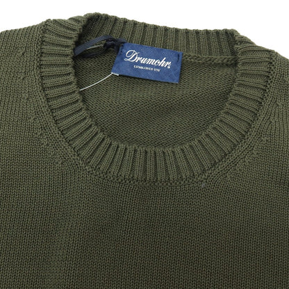 【新品アウトレット】ドルモア DRUMOHR コットン クルーネック プルオーバーニット オリーブグリーン【サイズ48】【 状態ランクN- 】【 メンズ 】