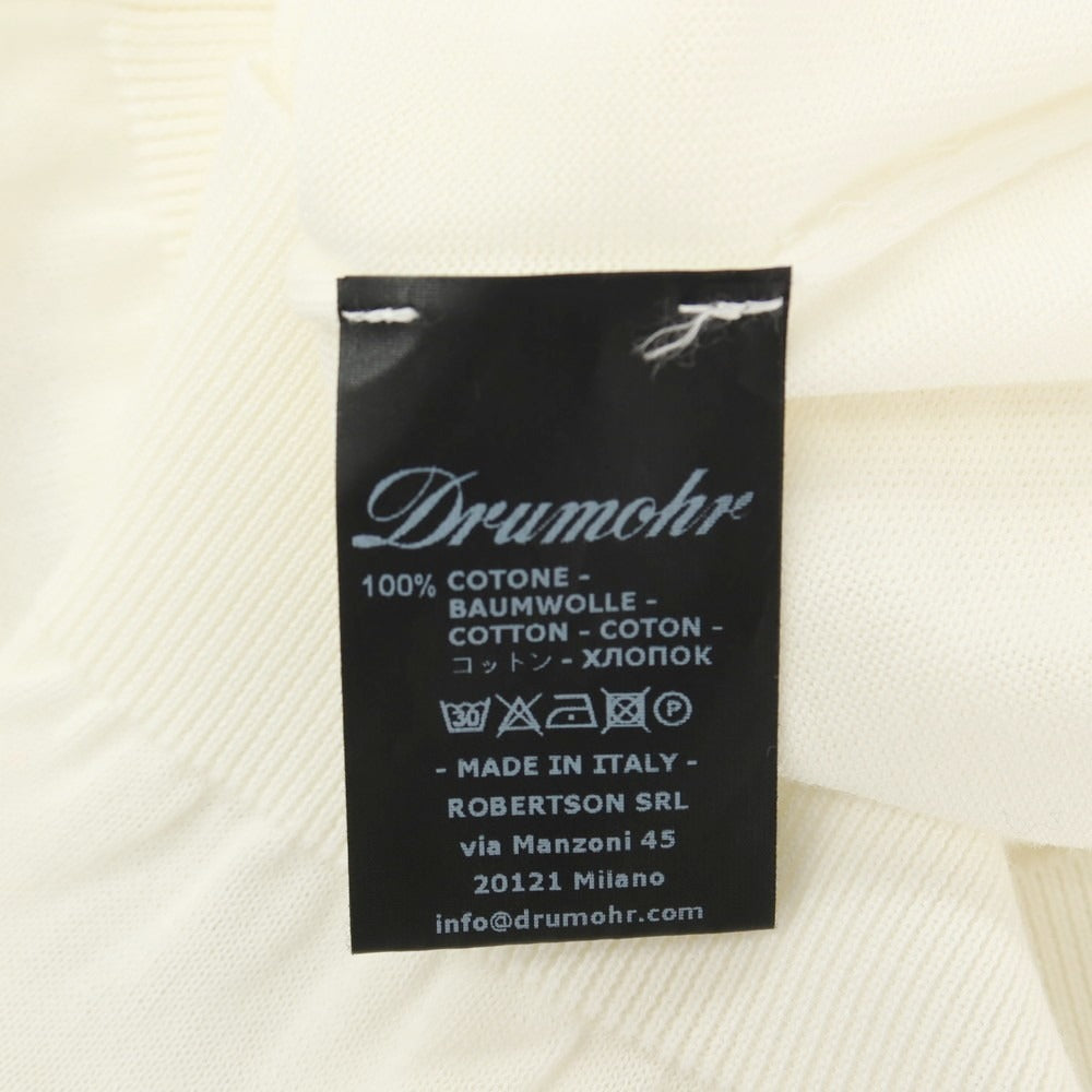【新品】ドルモア DRUMOHR ハイゲージ コットン クルーネック 半袖 プルオーバーニット ホワイト【サイズ44】【 状態ランクN 】【 メンズ 】
