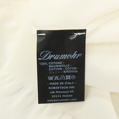 【新品】ドルモア DRUMOHR ハイゲージ コットン クルーネック 半袖 プルオーバーニット ホワイト【サイズ44】【 状態ランクN 】【 メンズ 】