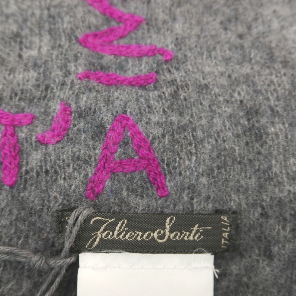 【新品】ファリエロサルティ Faliero Sarti カシミヤ ストール ダークグレー【 状態ランクN 】【 メンズ 】