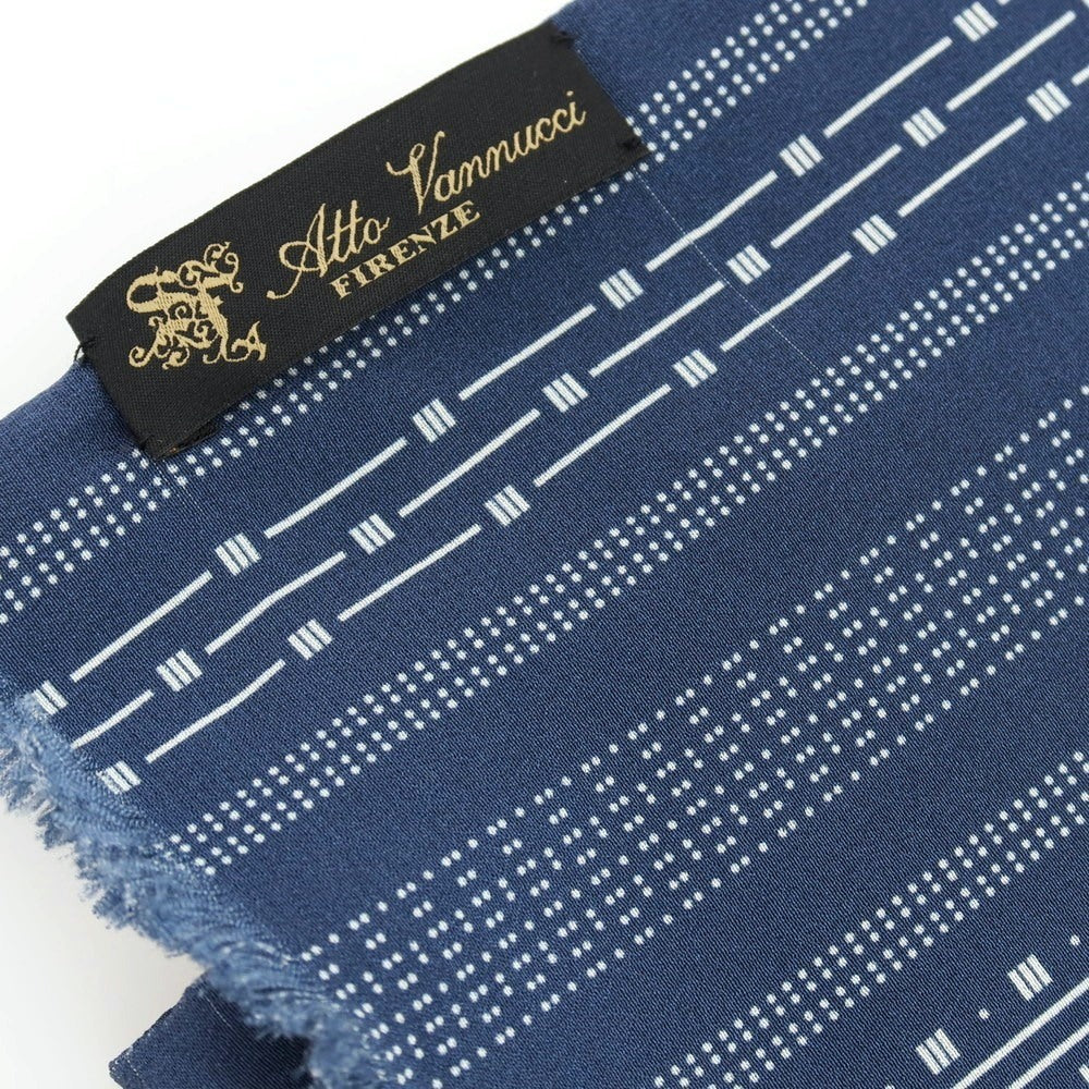 【新品アウトレット】アットヴァンヌッチ Atto Vannucci シルク プリント ストール ブルーネイビー【 状態ランクN- 】【 メンズ 】