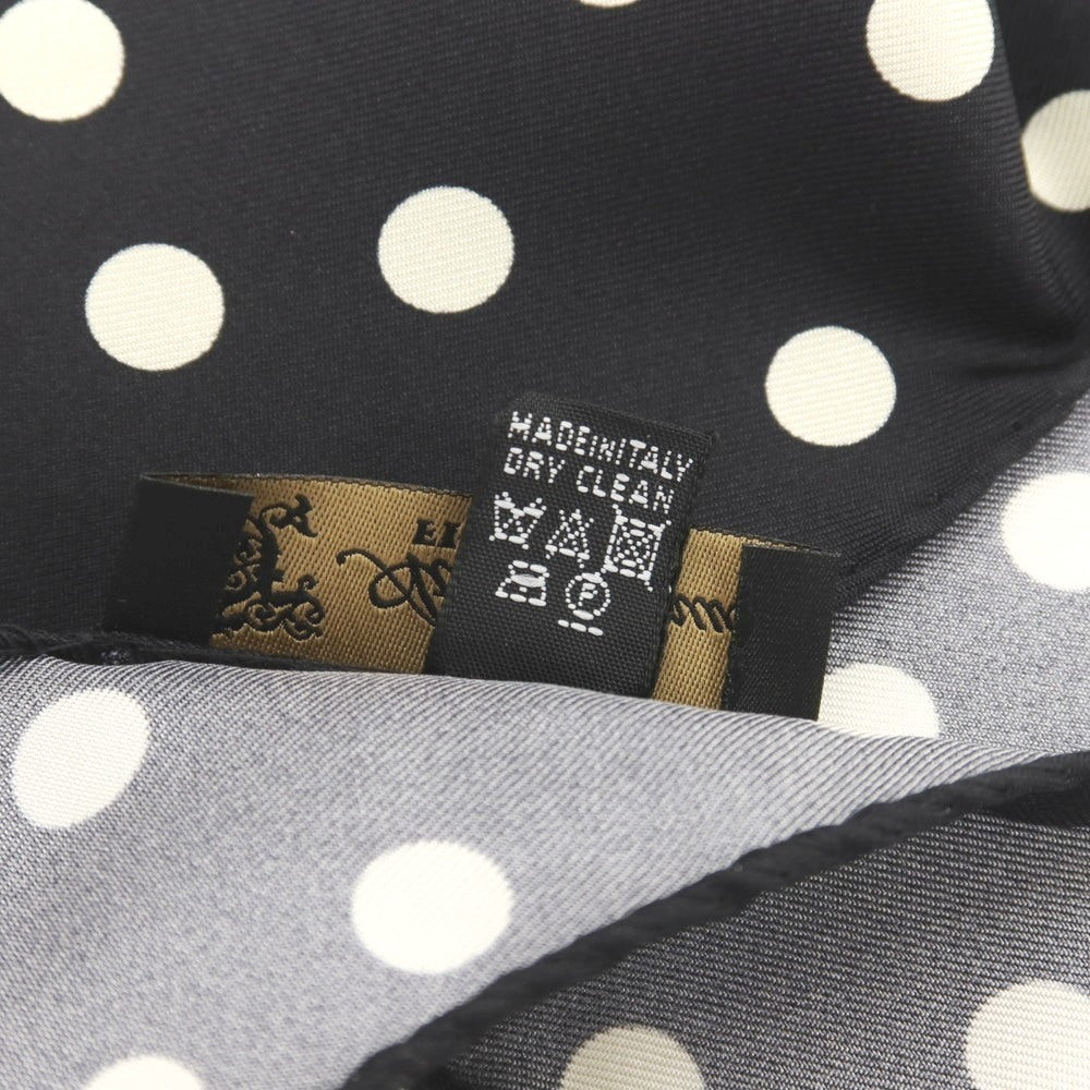 【新品】アットヴァンヌッチ Atto Vannucci シルク ランダムドット柄 プリント ひし形 スカーフ ブラック【 状態ランクN 】【 メンズ 】