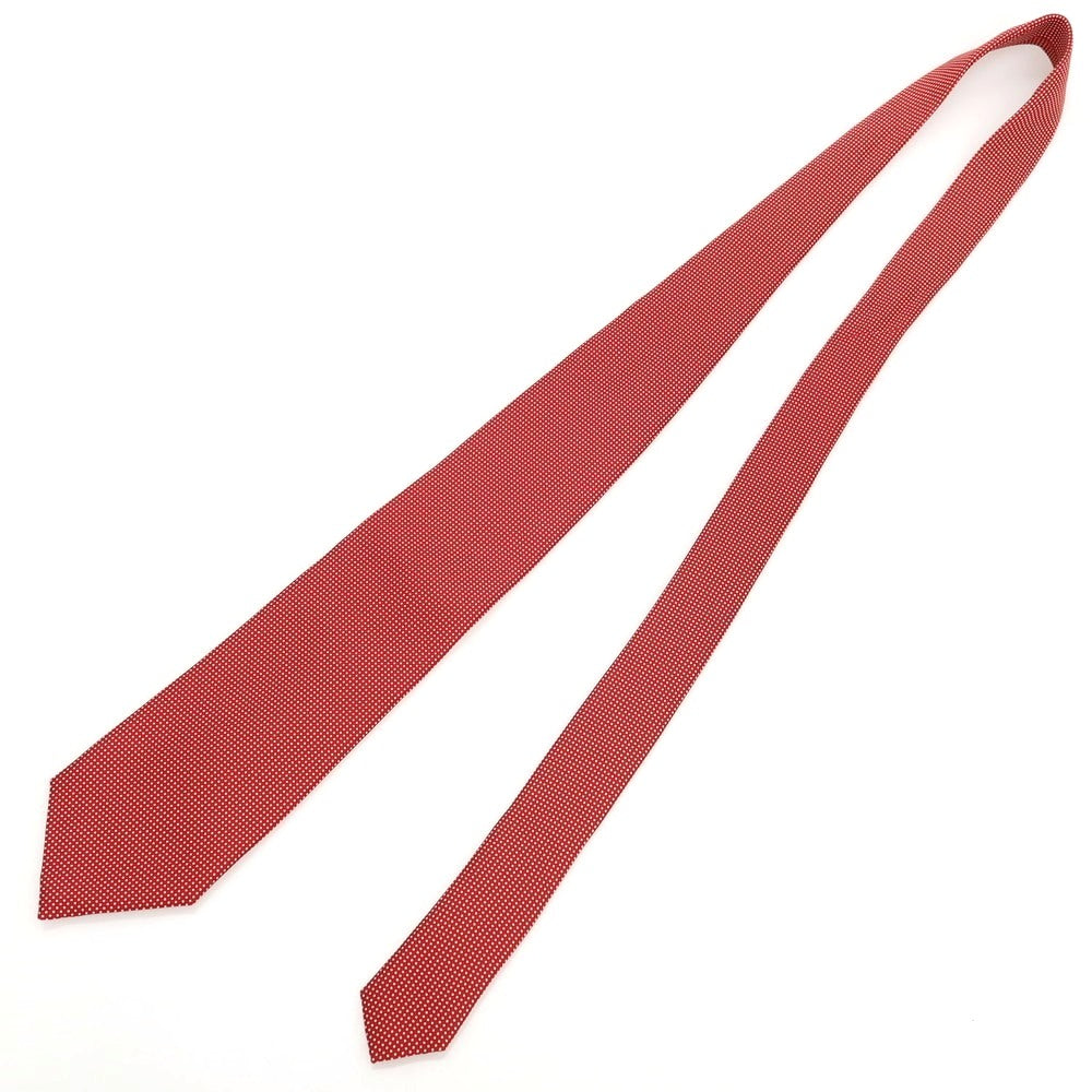 【中古】イージーカペッリ E.G.CAPPELLI シルク プリント ドット柄ネクタイ レッドxホワイト【 状態ランクA 】【 メンズ 】