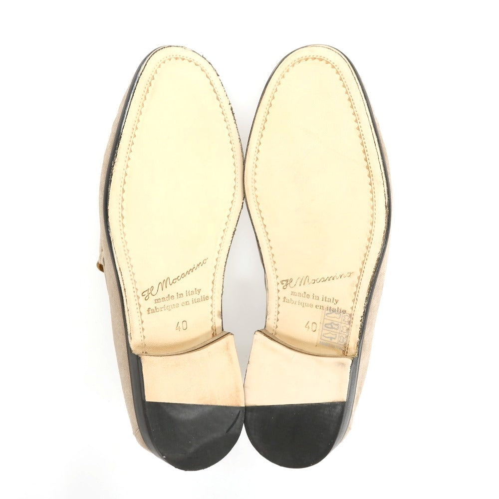 【新品】イルモカシーノ IL MOCASSINO スエード ビットローファー ダークベージュ【サイズ40】【 状態ランクN 】【 メンズ 】