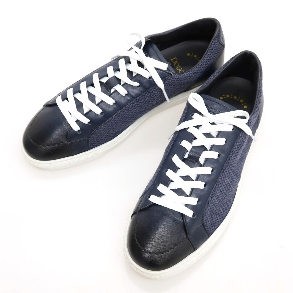 【中古】デュカルス DOUCALS レザー コットン系 スニーカー ネイビー【サイズ42】【 状態ランクB 】【 メンズ 】