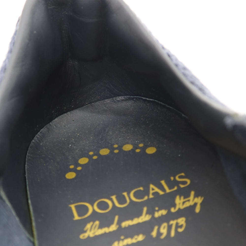 【中古】デュカルス DOUCALS レザー コットン系 スニーカー ネイビー【サイズ42】【 状態ランクB 】【 メンズ 】