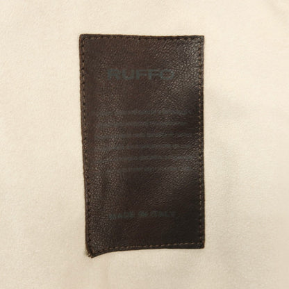 【新品アウトレット】ルッフォ RUFFO フーデッド ダブルジップ レザーブルゾン グレーベージュ【サイズ48】【 状態ランクN- 】【 メンズ 】