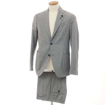 【新品】ラルディーニ LARDINI ストレッチ ポリエステルウール 3つボタンスーツ セットアップ グレー【サイズ46 7REG】【 状態ランクN 】【 メンズ 】