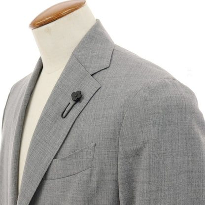 【新品】ラルディーニ LARDINI ストレッチ ポリエステルウール 3つボタンスーツ セットアップ グレー【サイズ46 7REG】【 状態ランクN 】【 メンズ 】