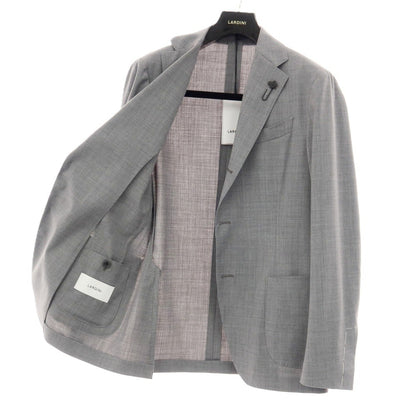 【新品】ラルディーニ LARDINI ストレッチ ポリエステルウール 3つボタンスーツ セットアップ グレー【サイズ46 7REG】【 状態ランクN 】【 メンズ 】