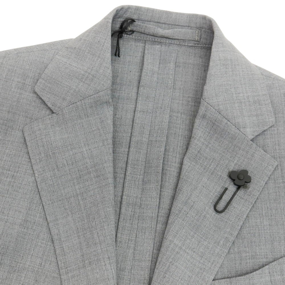 【新品】ラルディーニ LARDINI ストレッチ ポリエステルウール 3つボタンスーツ セットアップ グレー【サイズ46 7REG】【 状態ランクN 】【 メンズ 】