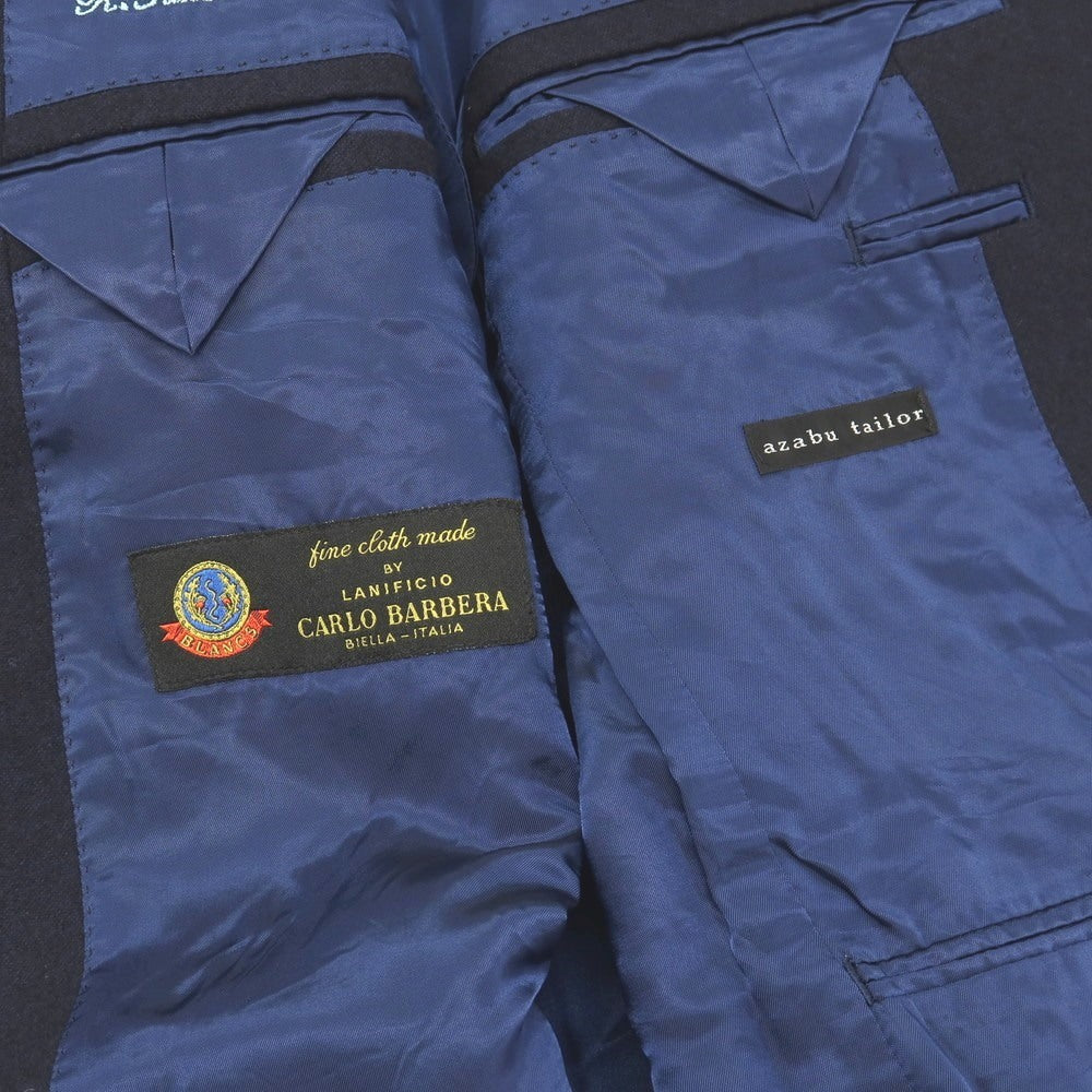 【中古】アザブテーラー azabu tailor ウール 3つボタン テーラードジャケット ネイビー【サイズ40】【 状態ランクC 】【 メンズ 】