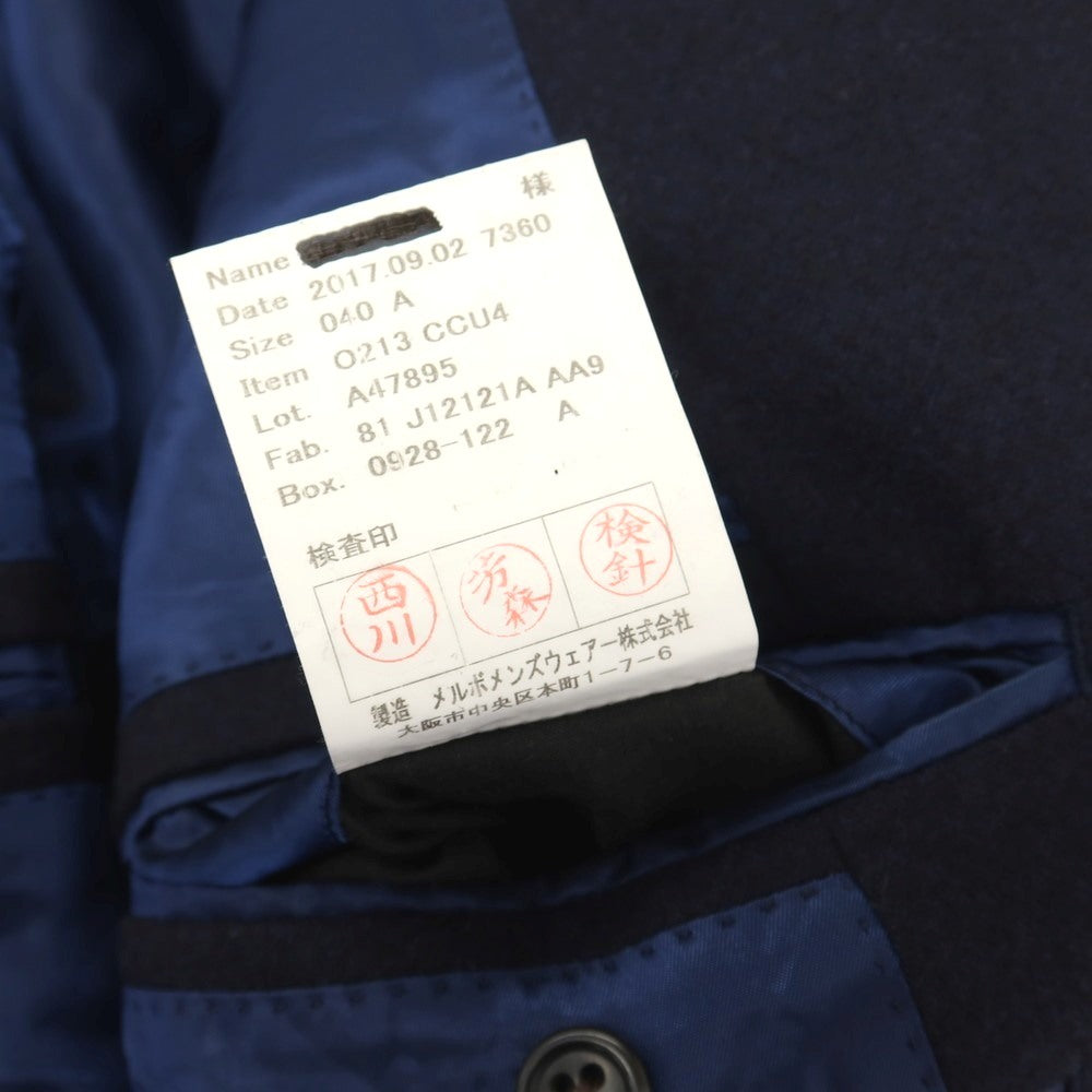 【中古】アザブテーラー azabu tailor ウール 3つボタン テーラードジャケット ネイビー【サイズ40】【 状態ランクC 】【 メンズ 】