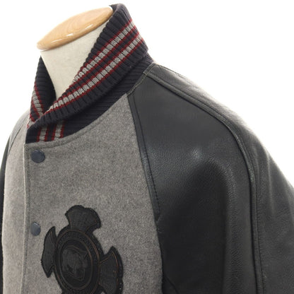 【中古】サイベーシックス SCYE BASICS ウール×カウレザー 中綿入り スタジャン グレーxブラック【サイズ36】【 状態ランクC 】【 メンズ 】