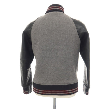 【中古】サイベーシックス SCYE BASICS ウール×カウレザー 中綿入り スタジャン グレーxブラック【サイズ36】【 状態ランクC 】【 メンズ 】