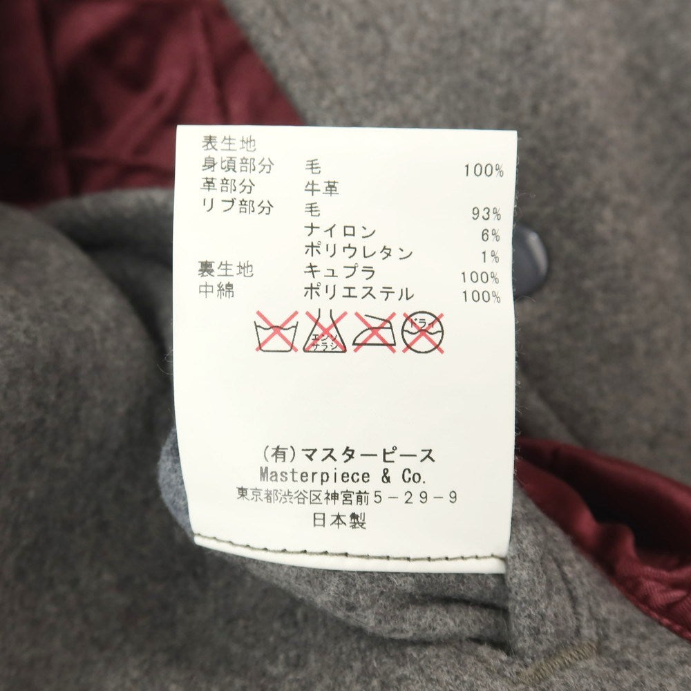 【中古】サイベーシックス SCYE BASICS ウール×カウレザー 中綿入り スタジャン グレーxブラック【サイズ36】【 状態ランクC 】【 メンズ 】