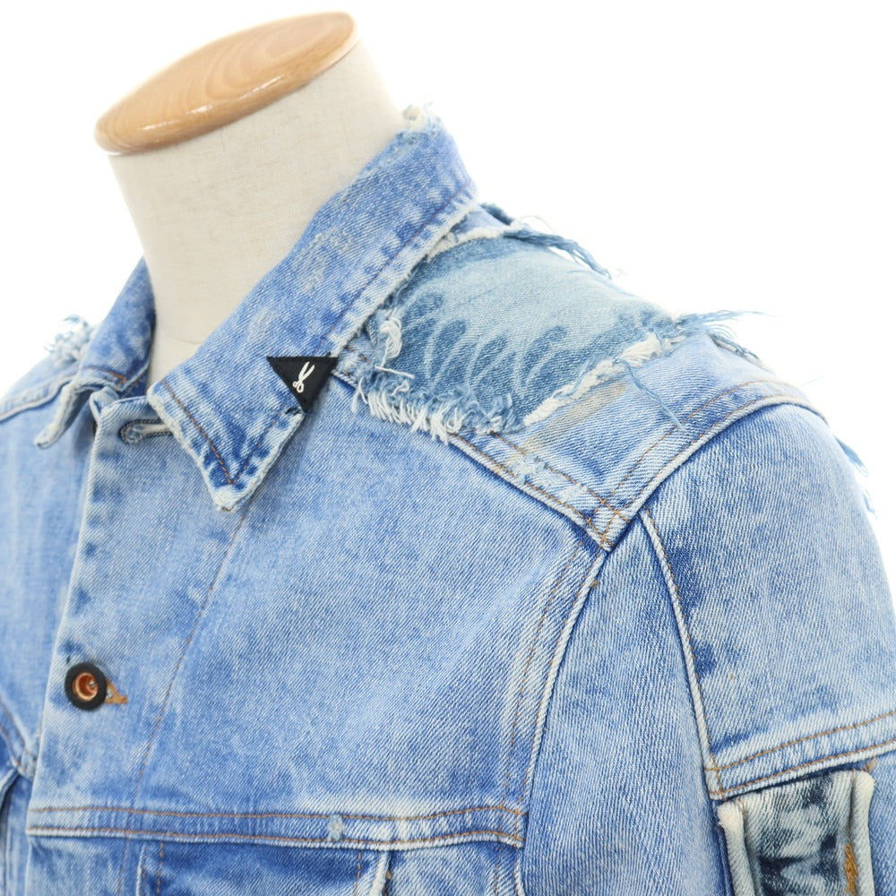 【中古】デンハム DENHAM × ATELIER RESERVE コットンポリウレタン Gジャン デニムジャケット ライトブルー【サイズXS】【 状態ランクC 】【 メンズ 】