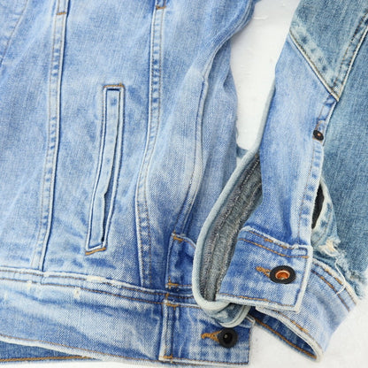 【中古】デンハム DENHAM × ATELIER RESERVE コットンポリウレタン Gジャン デニムジャケット ライトブルー【サイズXS】【 状態ランクC 】【 メンズ 】
