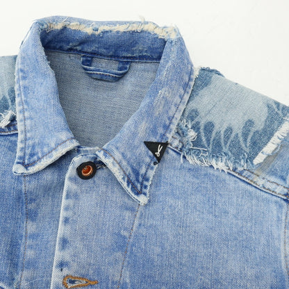 【中古】デンハム DENHAM × ATELIER RESERVE コットンポリウレタン Gジャン デニムジャケット ライトブルー【サイズXS】【 状態ランクC 】【 メンズ 】