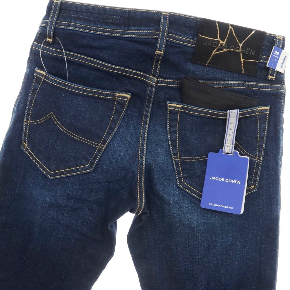 【中古】【未使用】ヤコブコーエン JACOB COHEN NICK ストレッチ コットンカシミヤ デニムパンツ ジーンズ ネイビー【サイズ28】【 状態ランクS 】【 メンズ 】
