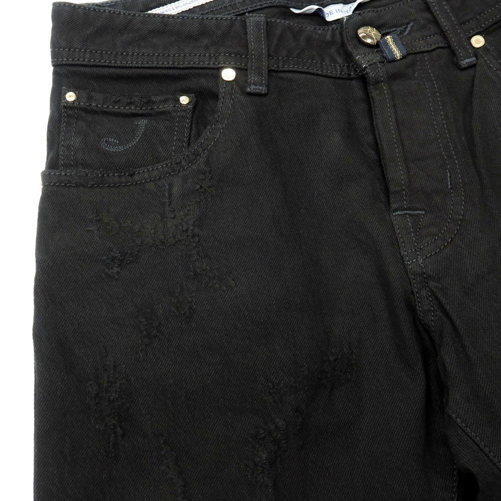 【中古】【未使用】ヤコブコーエン JACOB COHEN NICK ダメージ加工 ストレッチ コットン デニムパンツ ブラック【サイズ28】【 状態ランクS 】【 メンズ 】