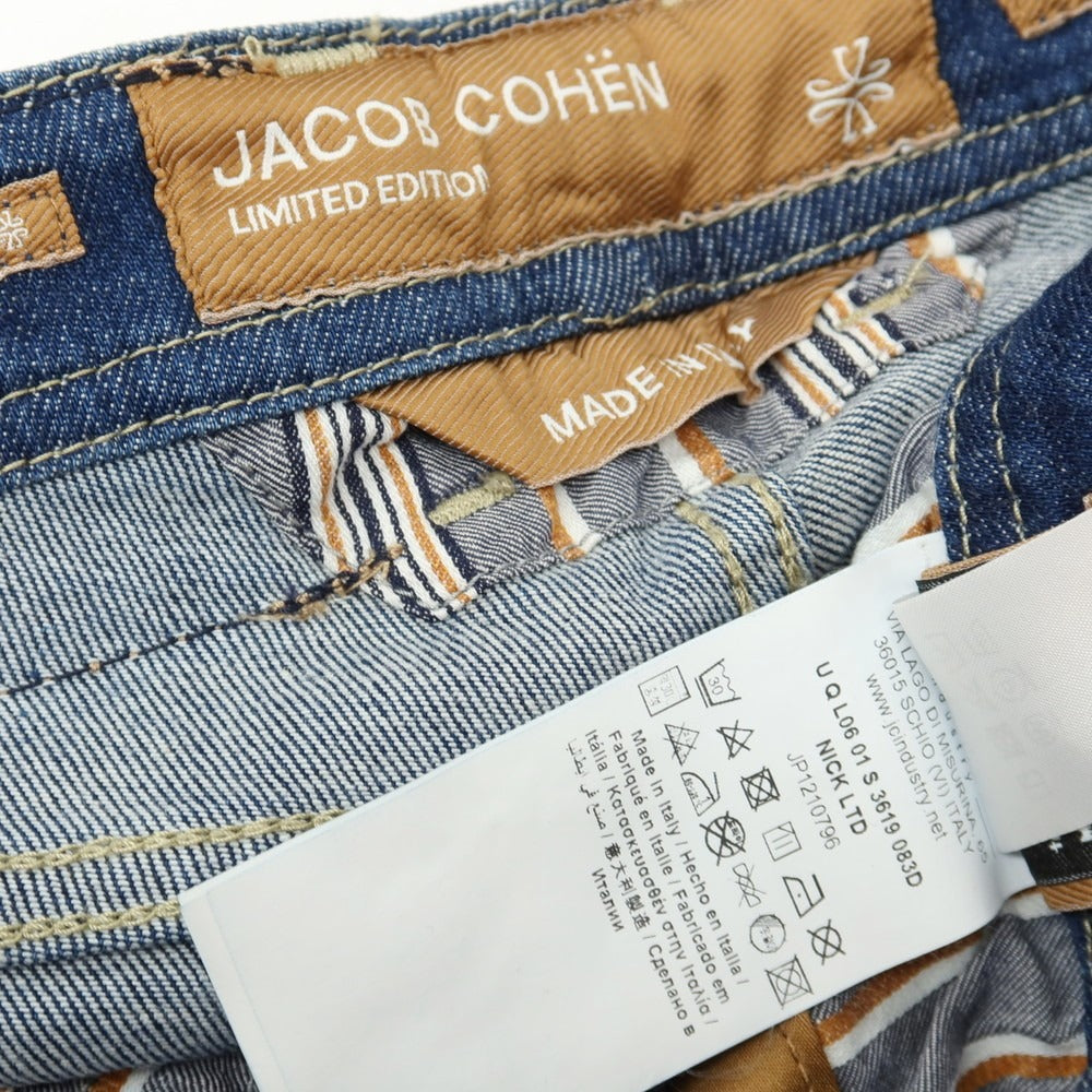 【中古】【未使用】ヤコブコーエン JACOB COHEN NICK LTD ストレッチ コットンエラストマルチエステル デニムパンツ ジーンズ ネイビー【サイズ28】【 状態ランクS 】【 メンズ 】
